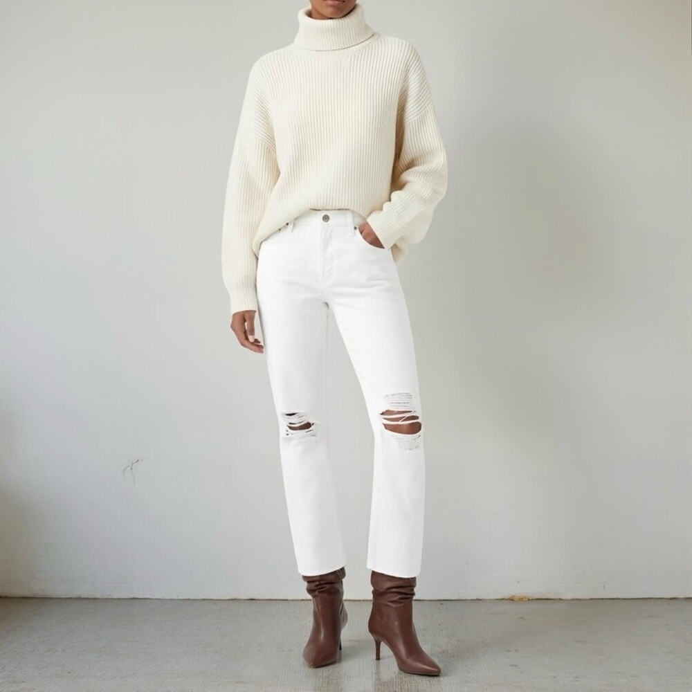 Rails The Atwater Slouchy Straight White Distressed Jeans